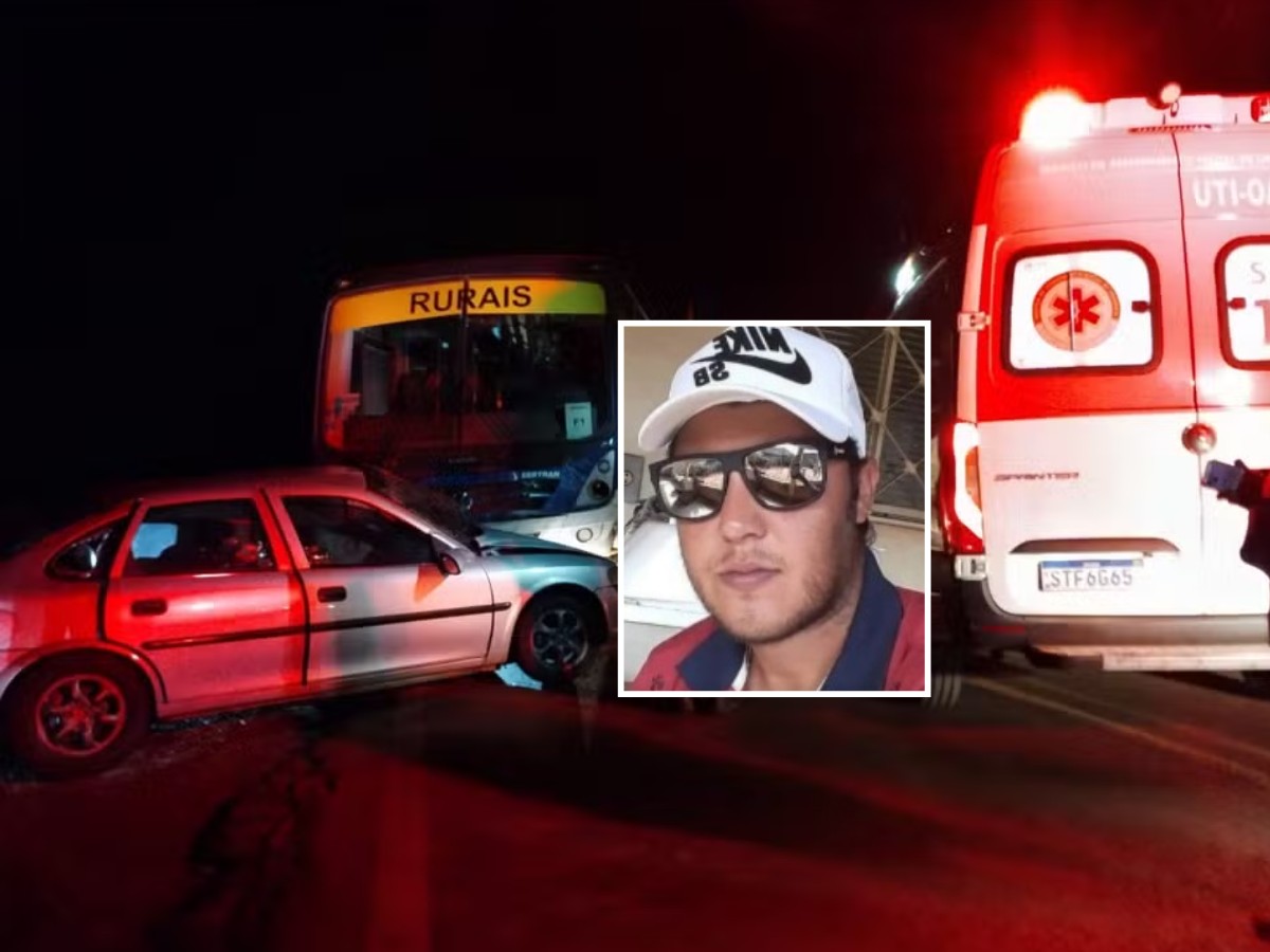 Motorista morre em grave acidente entre carro e ônibus no interior de SP