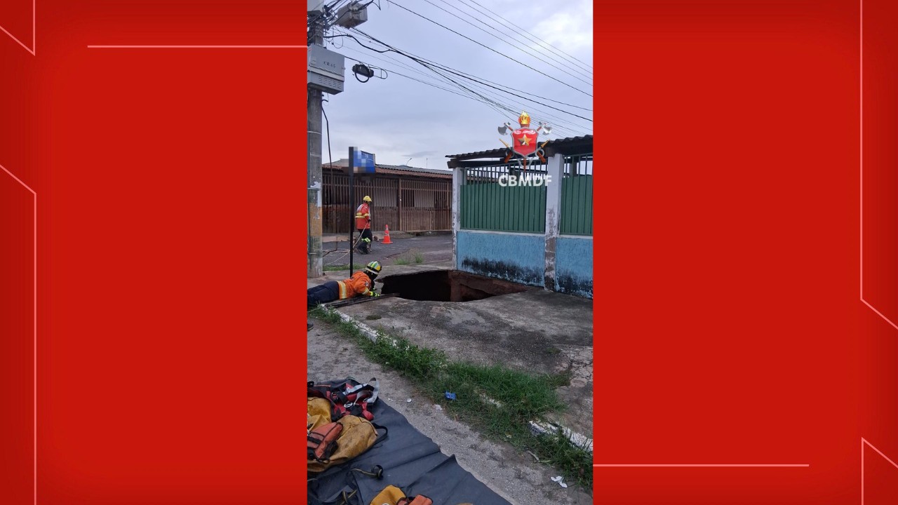 Cratera abre e 'engole' duas pessoas e dois cachorros no DF