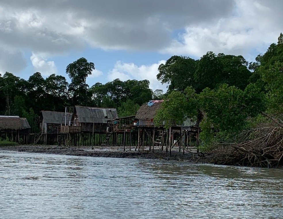 Comunidade ribeirinha na Resex Marinha Mestre Lucindo, em Marapanim, no Pará. — Foto: Reprodução / Arquivo Pessoal