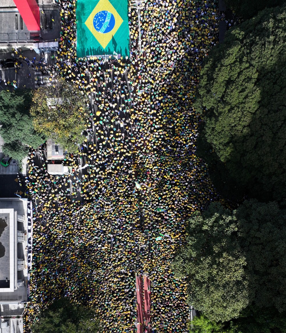Ato pró-Bolsonaro na Av. Paulista neste domingo (3) — Foto: Reprodução/More in Common