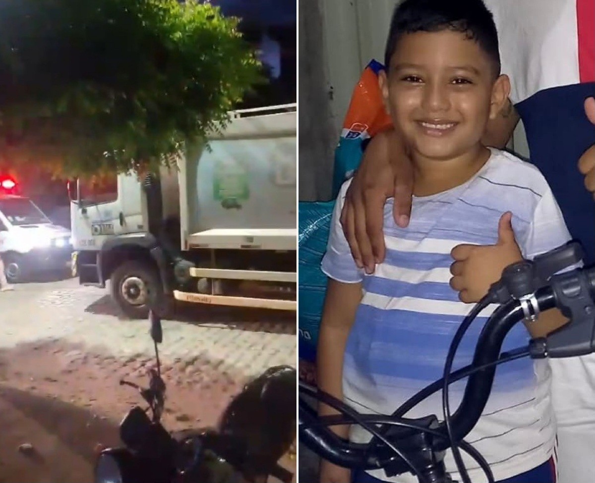 Criança de 10 anos morre atropelada por caminhão de coleta de lixo em Mossoró