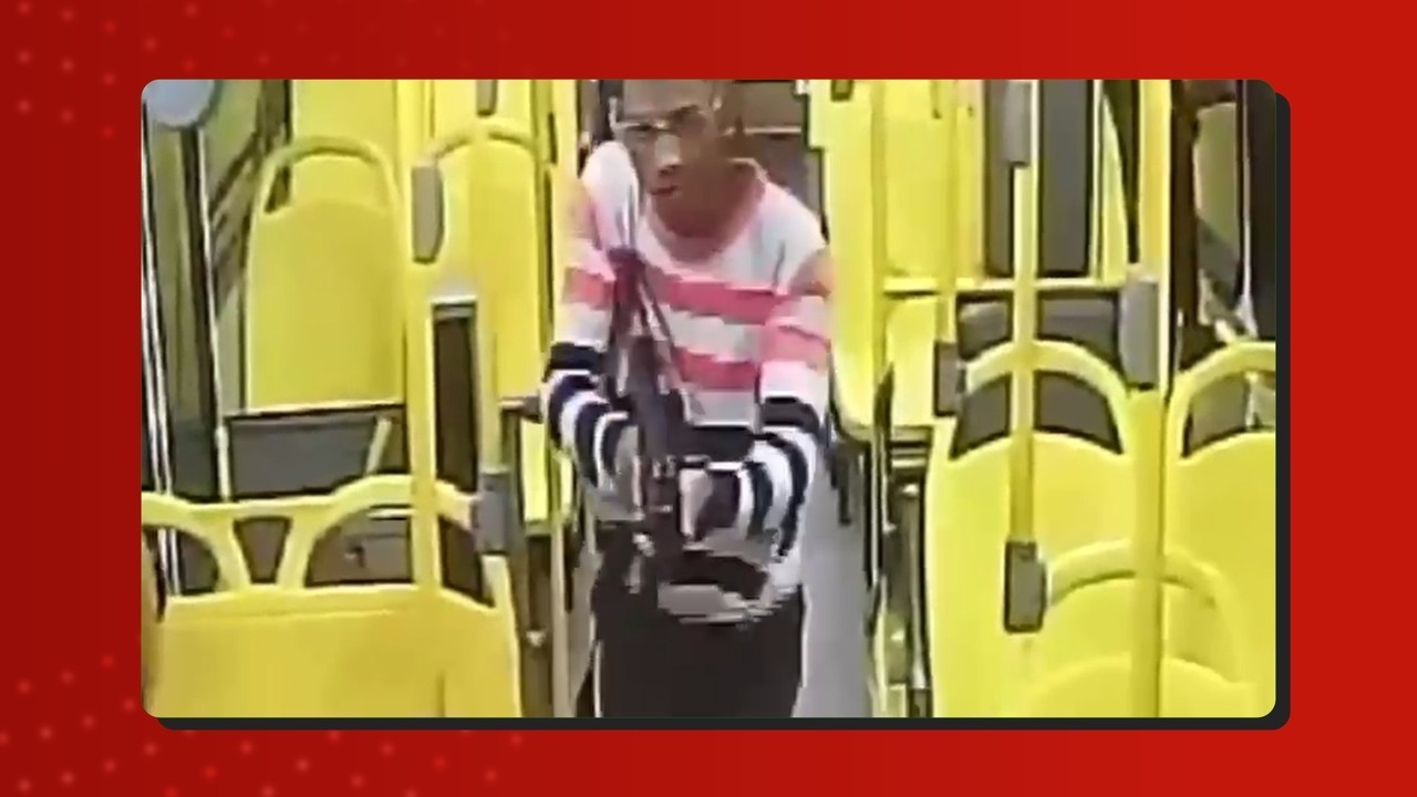 Criminosos usam submetralhadora para assaltar ônibus em Manaus; VÍDEO