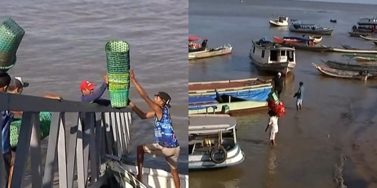 Trapiche de Icoaraci volta a ter risco de afundar e trabalhadores improvisam desembarque de açaí em Belém