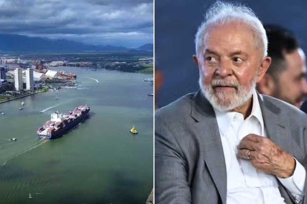 Lula lança edital para as obras do túnel Santos-Guarujá — Foto: Divulgação APS e Alexsander Ferraz/A Tribuna