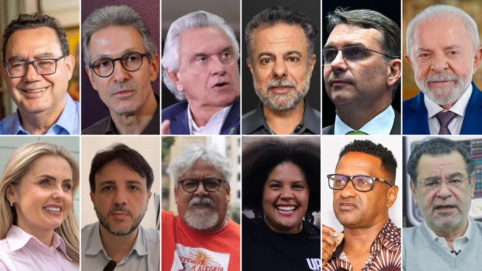 Candidatos que declararam patrimônio ao TSE em 2026 — Foto: Montagem - Arte/g1