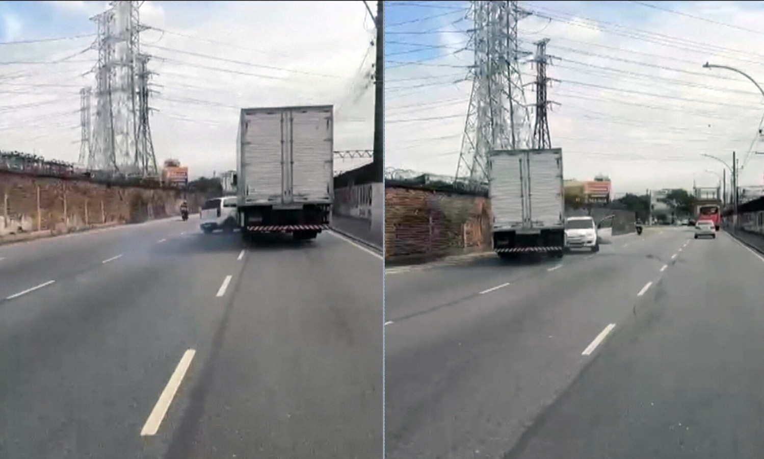 VÍDEO: caminhão ‘arrasta’ carro em briga de trânsito na Zona Norte do Rio