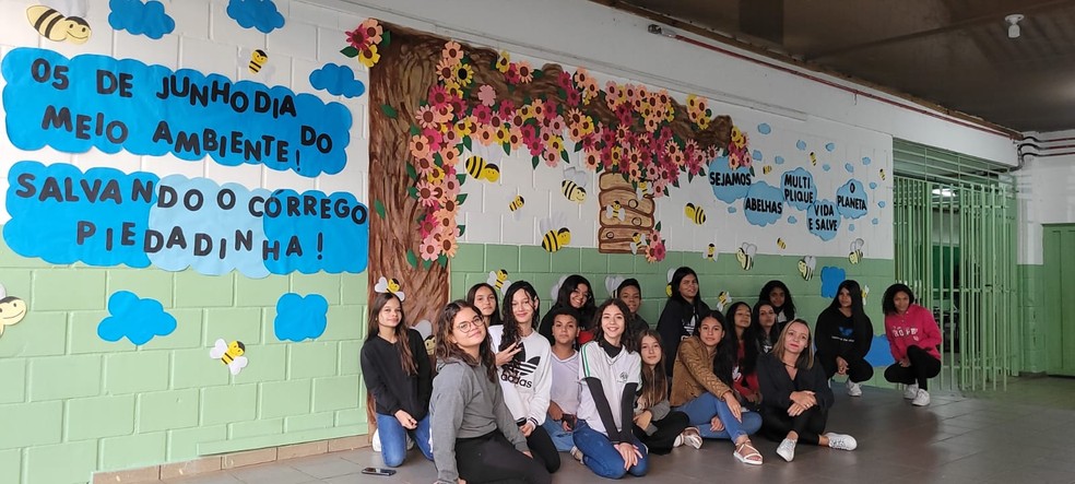 Alunos fizeram um espaço dedicado ao Dia do Meio Ambiente em escola de São José do Rio Preto (SP) — Foto: Divulgação