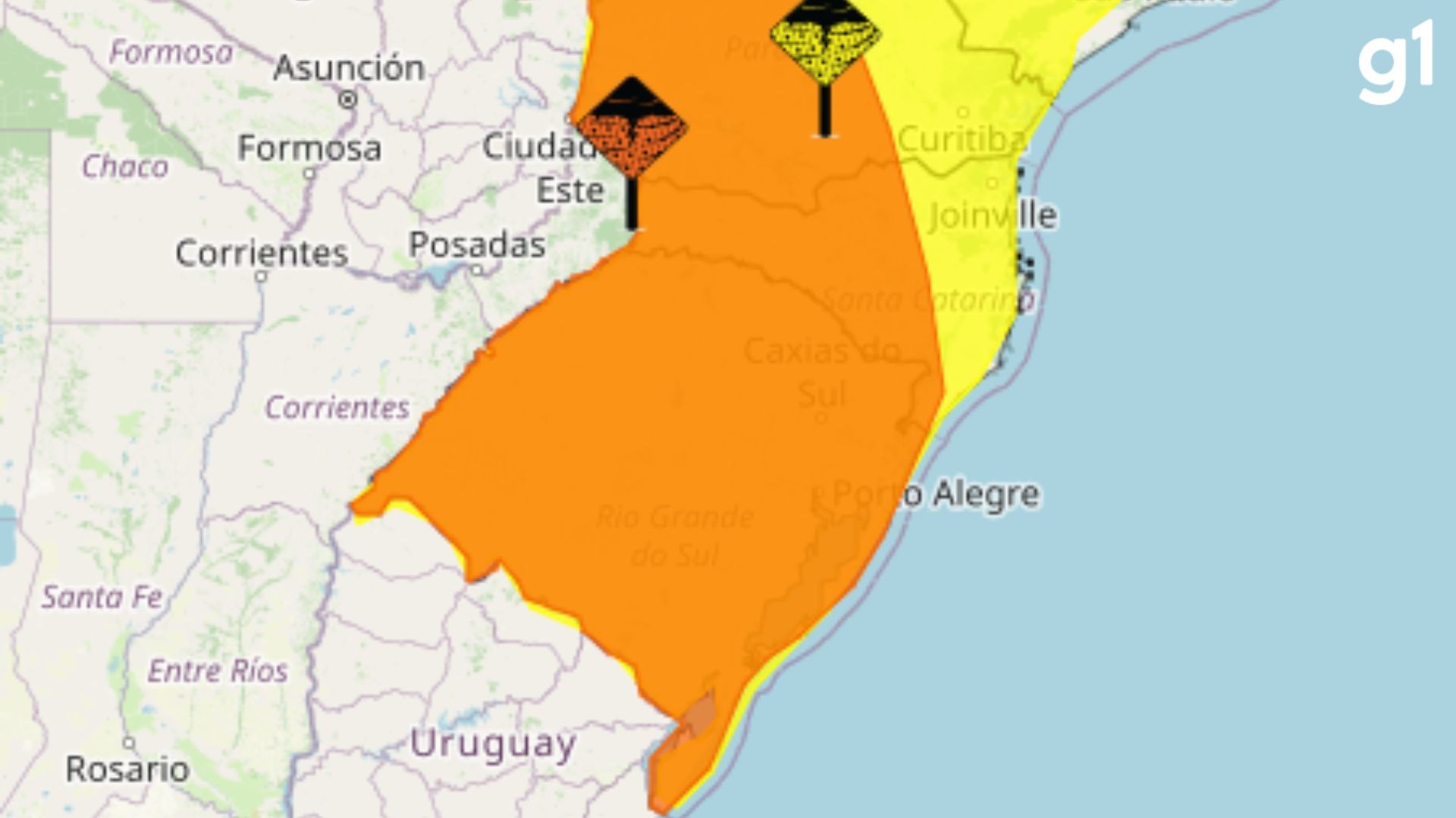 Chuva já começou em Porto Alegre, e Inmet publica aviso de perigo para o RS; veja previsão