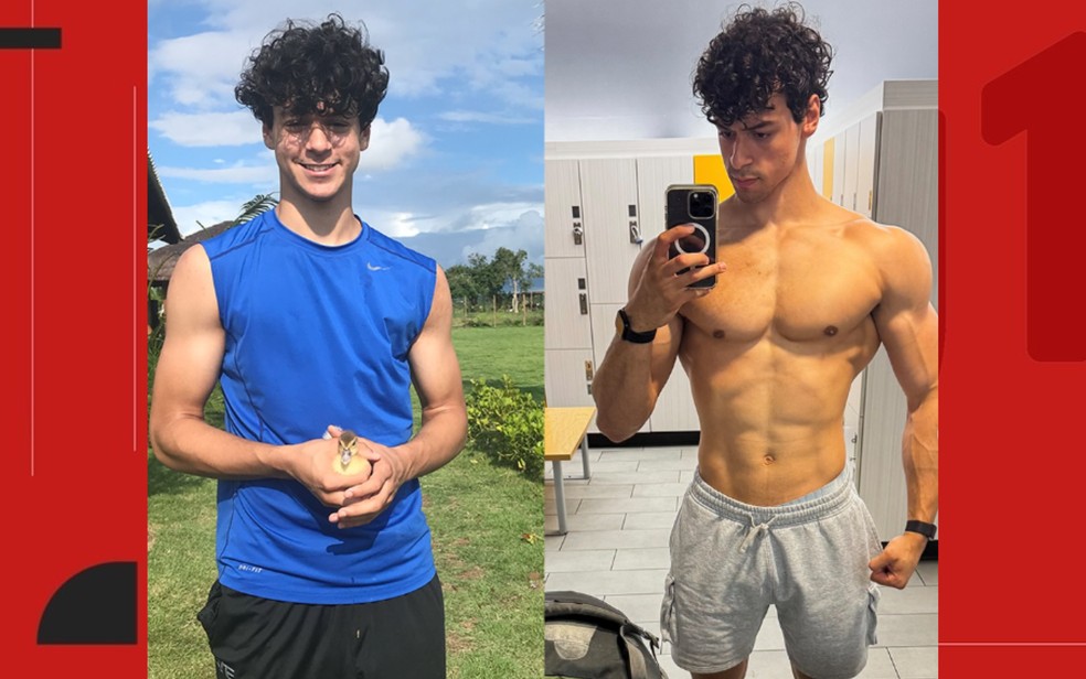 Victor Alexandre compartilhou evolução do corpo ao longo de cinco anos de treinos — Foto: Redes sociais