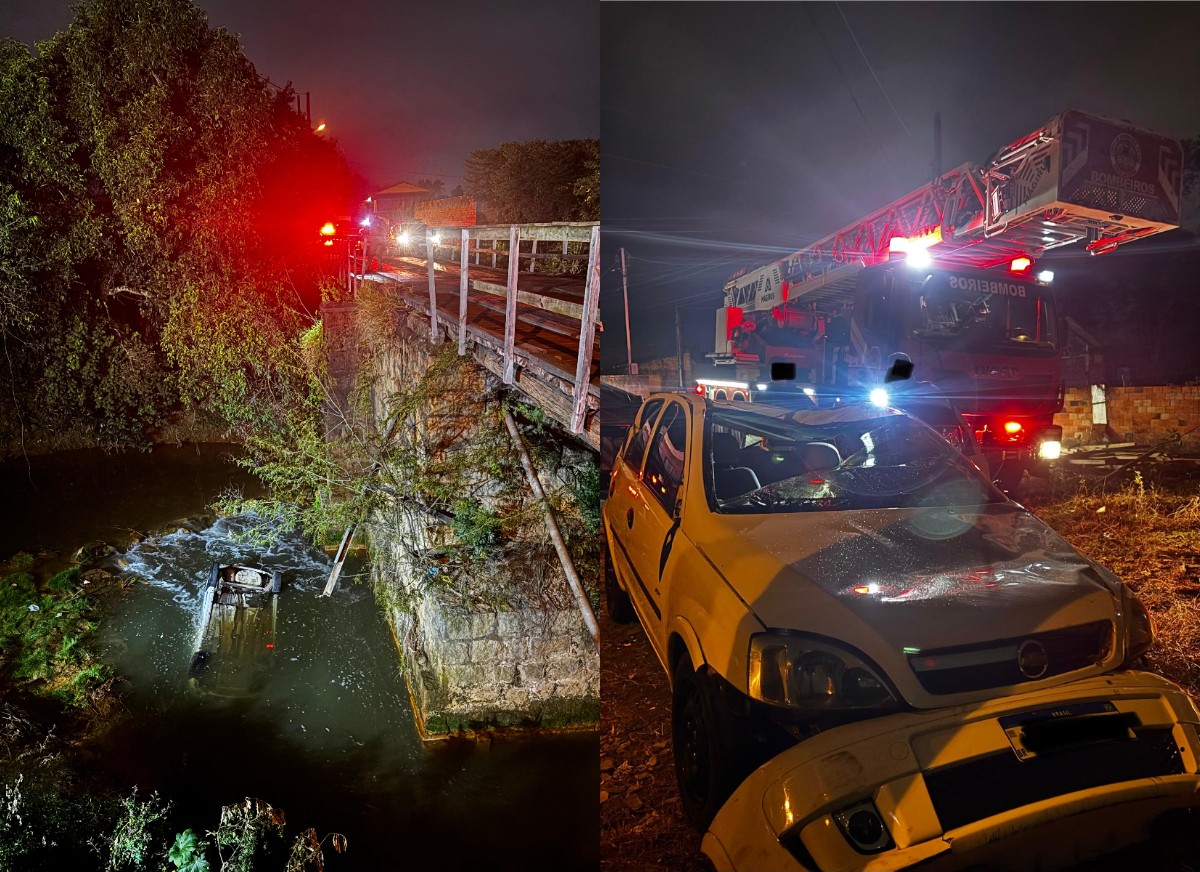 Carro despenca de ponte, cai em rio e jovem é encontrado morto dentro de veículo em SC