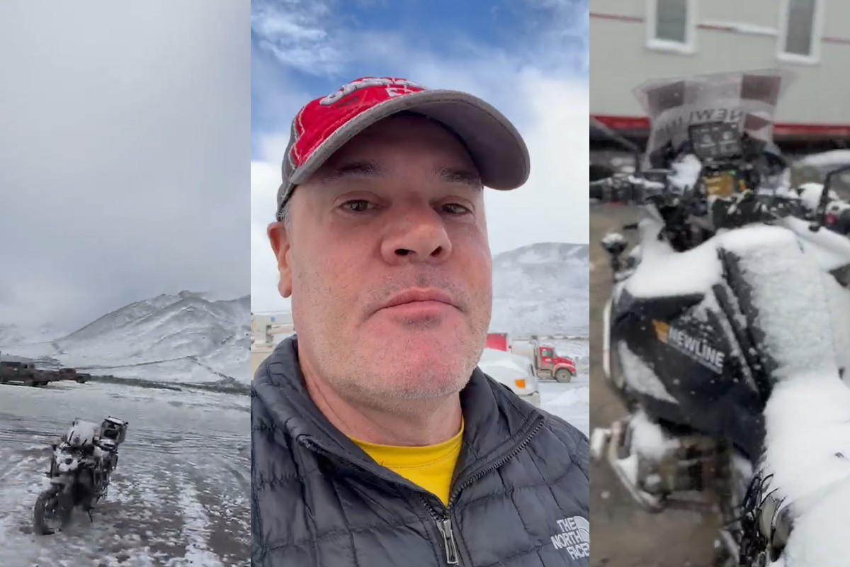 Empresário fica preso em nevasca no Alasca durante volta ao mundo de moto; vídeo