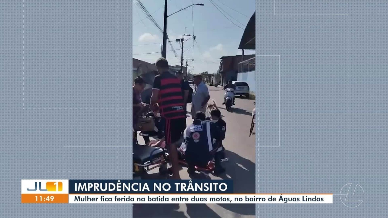 Acidente entre duas motos deixa mulher gravemente ferida no Águas Lindas, em Belém