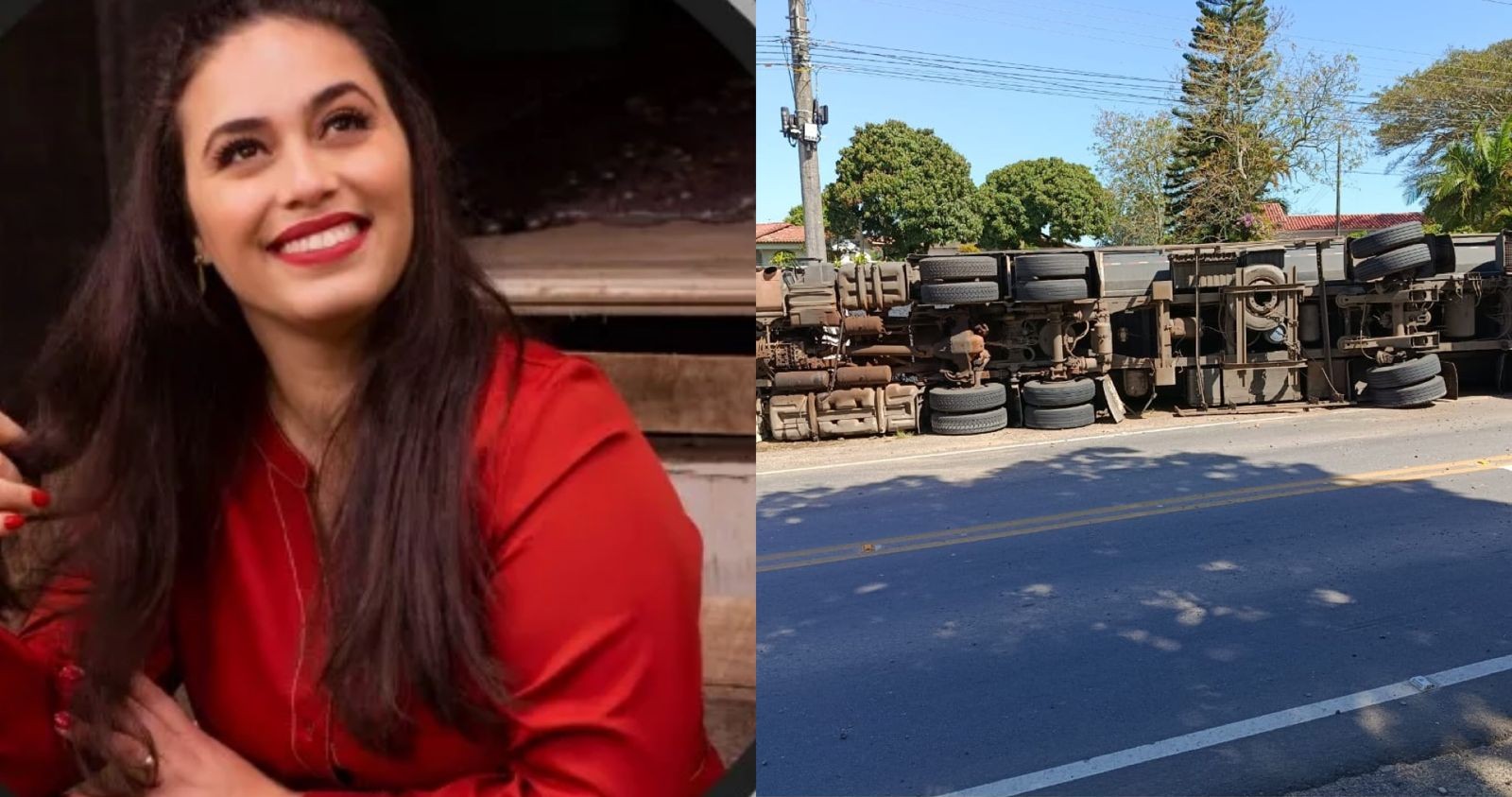 Mulher morre e pai e filho ficam feridos após caminhão tombar na SC-443 em Criciúma