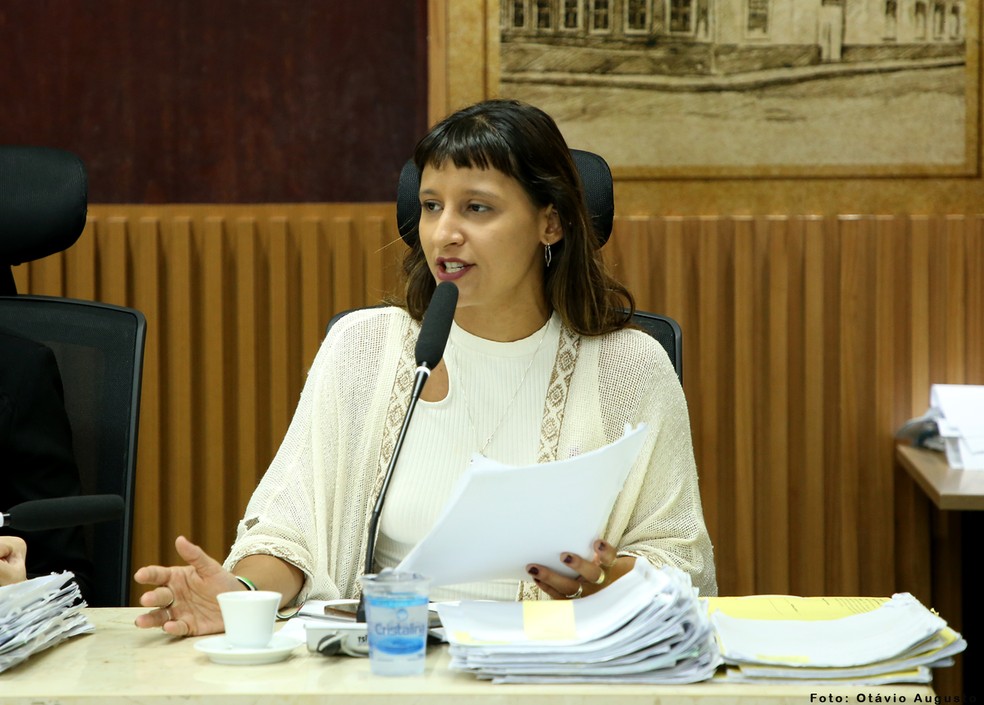 Brisa Bracchi (PT), na Câmara Municipal de Natal — Foto: Otávio Augusto/Câmara Municipa de Natal