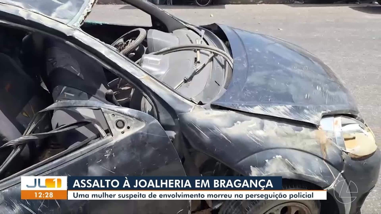 Carro capota e mulher morre durante fuga após assalto a joalheria em Bragança, no Pará