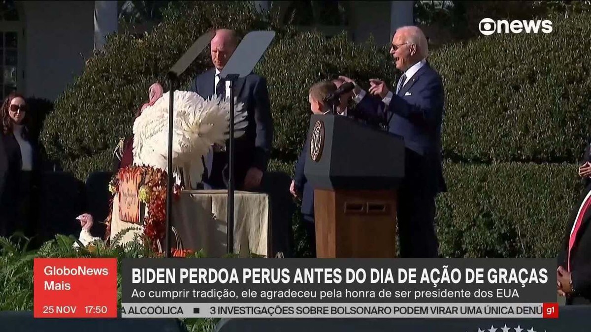 Biden 'perdoa' perus durante cerimônia de Ação de Graças; entenda