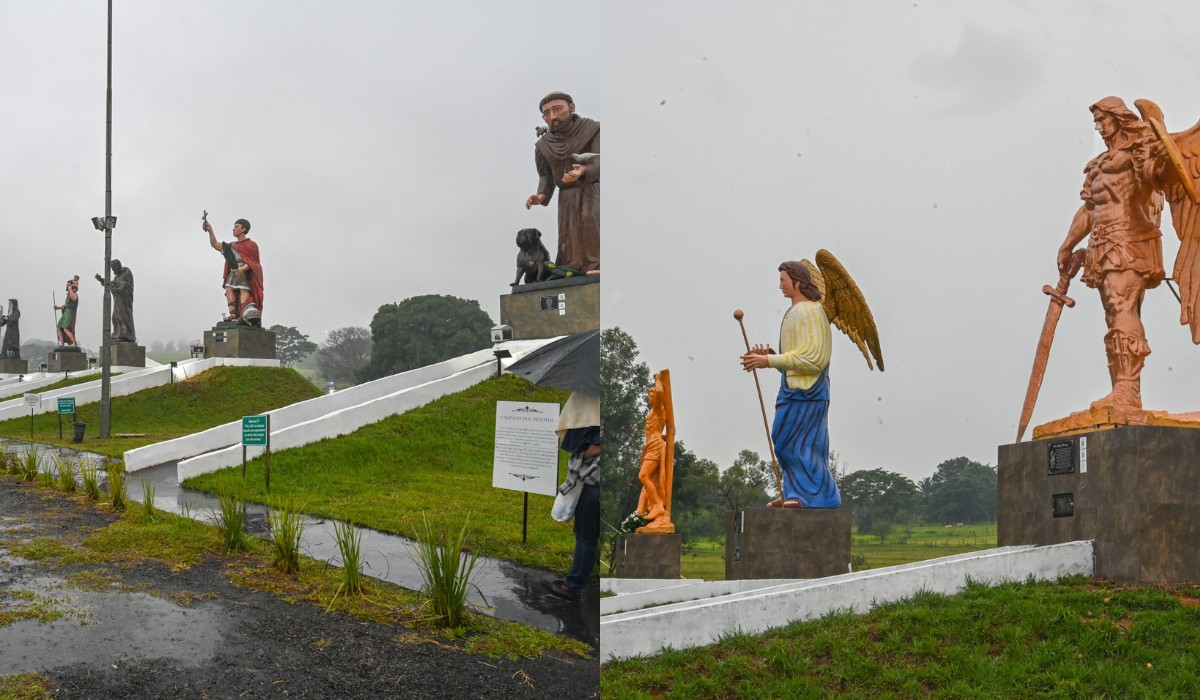 Espaço com santos gigantes às margens de rodovia no interior de SP é ampliado e ganha sete novas imagens religiosas