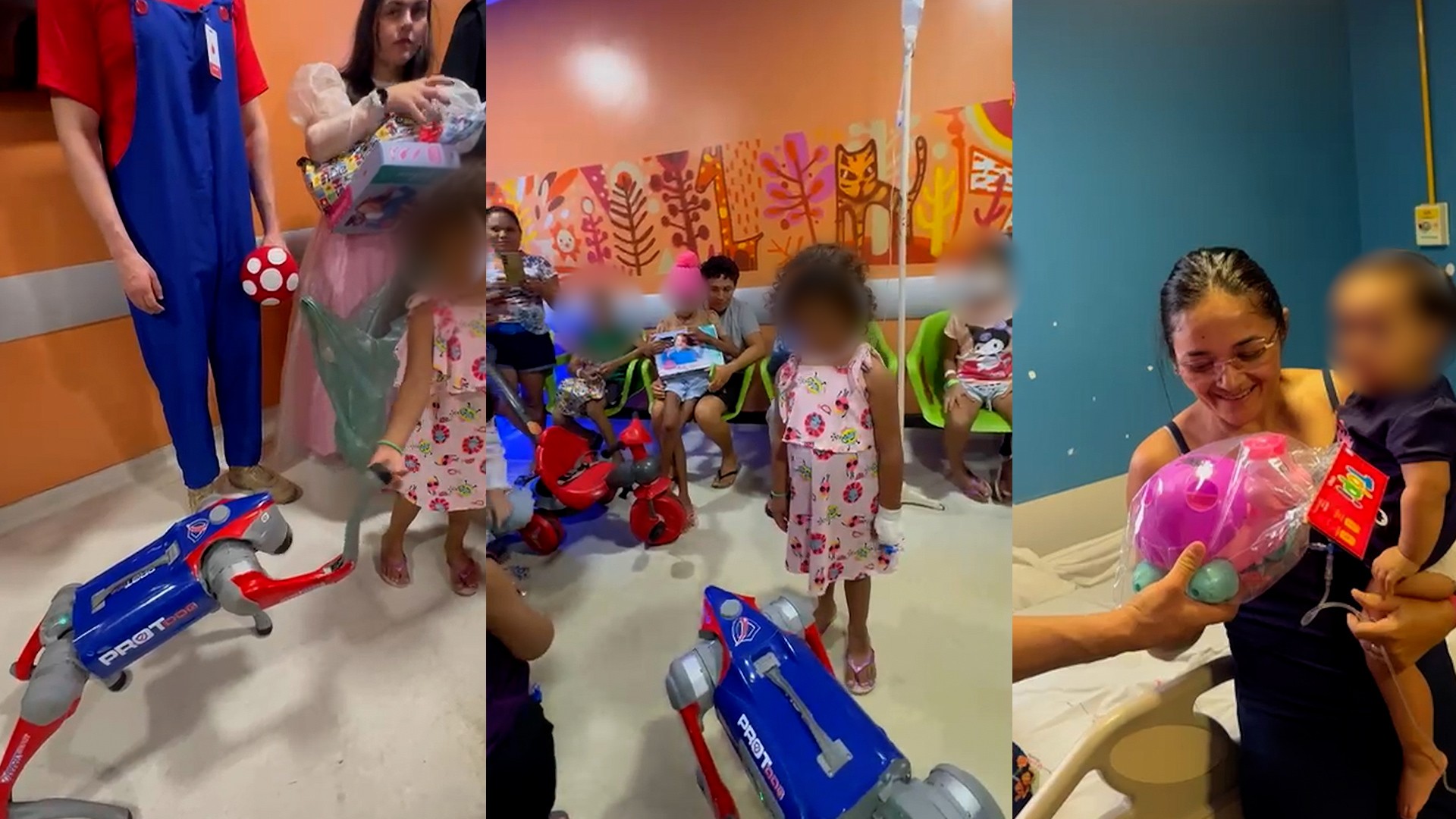 Delegados e policiais se fantasiam para visitar crianças em tratamento de câncer em hospital do Piauí 
