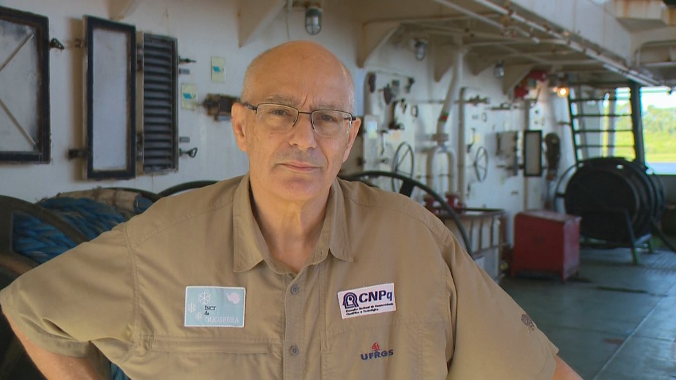 Pesquisador polar gaúcho Jefferson Cardia Simões, da UFRGS — Foto: Reprodução/ RBS TV