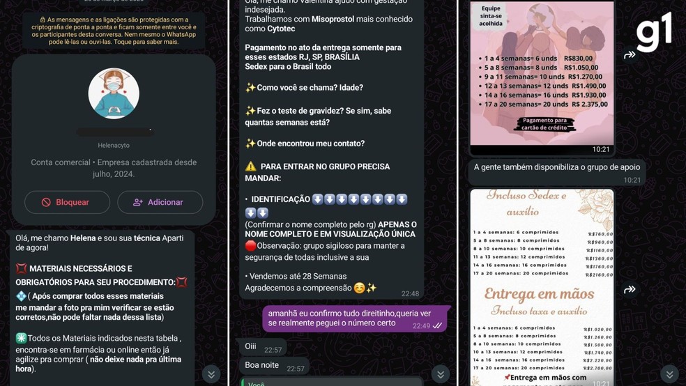 Investigados por traficar medicamentos e vender 'assessoria' para abortos em grupos na internet são alvos da polícia — Foto: Polícia Civil/Divulgação