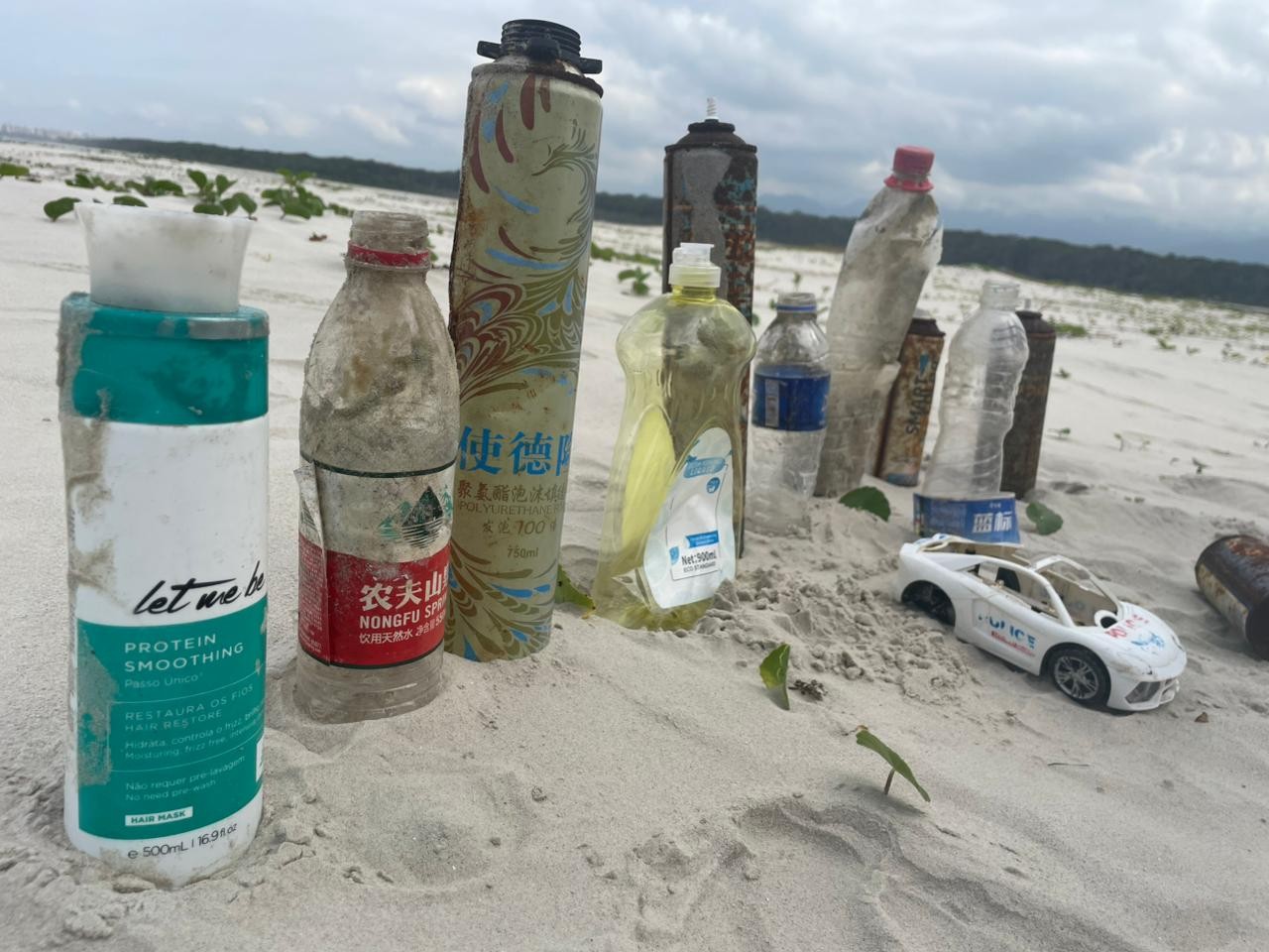 ONG encontra lixo internacional em área preservada de Bertioga; maioria é da China; VÍDEO