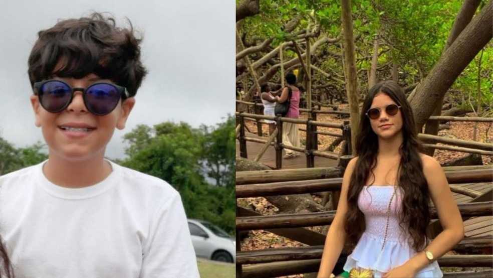 Gustavo e Antonella morreram em acidente de ônibus escolar na Paraíba — Foto: Reprodução/TV Cabo Branco