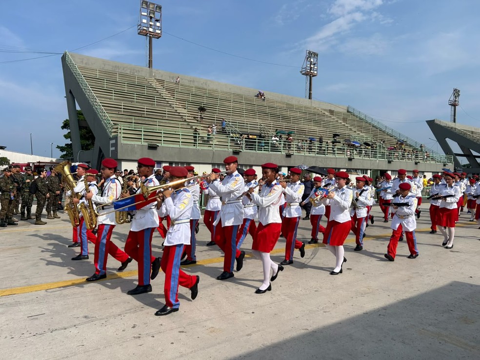 Desfile de 7 de Setembro reúne Forças Armadas e forças de segurança no Sambódromo de Manaus. — Foto: Jucélio Paiva/Rede Amazônica