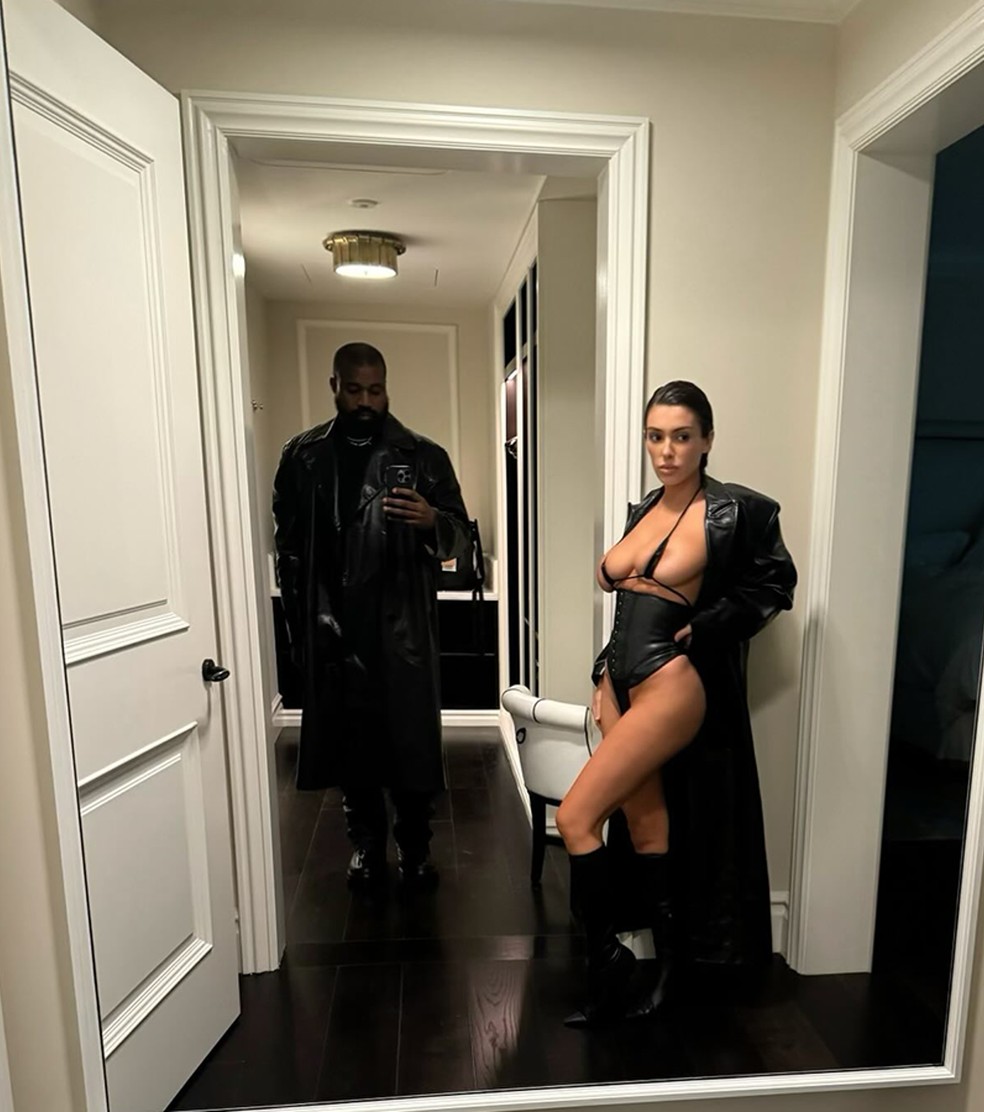 Kanye West e sua esposa Bianca Censori — Foto: Reprodução/Instagram