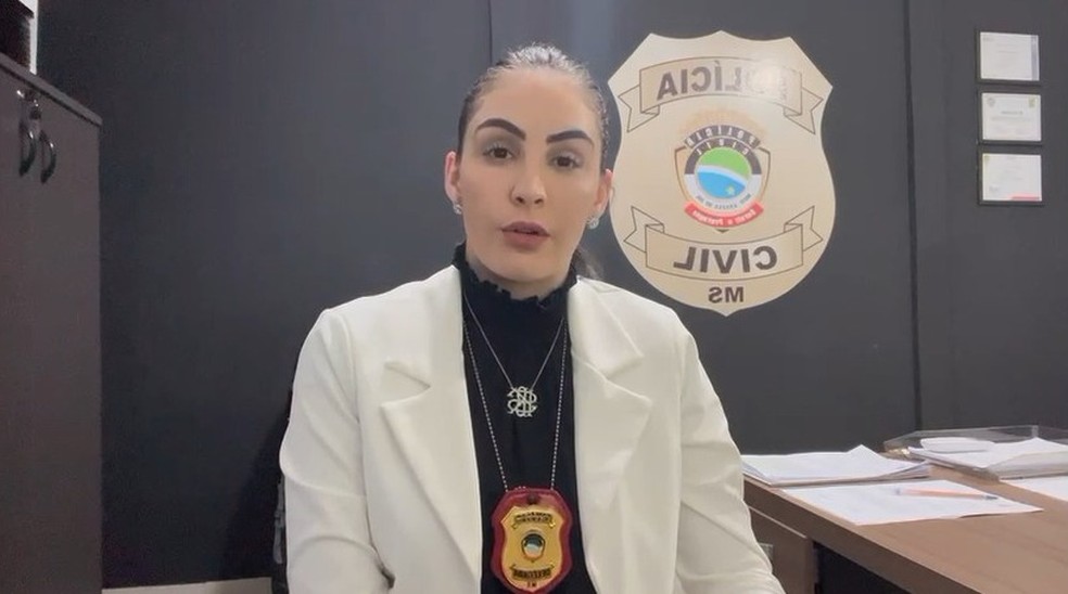 Delegada titular de Anastácio, Karolina Souza Pereira. — Foto: Reprodução