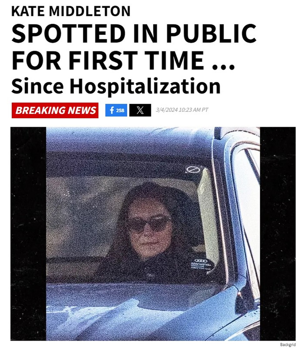 Kate Middleton reaparece em público após hospitalização — Foto: Reprodução/TMZ