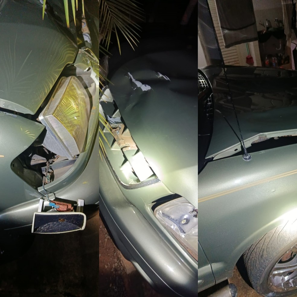 Carro do suspeito que atropelou as três mulheres em Braúna (SP) — Foto: Arquivo pessoal