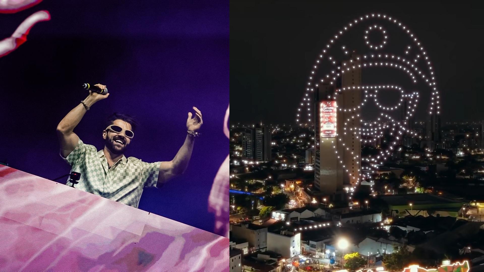 Alok transforma Parque do Povo em balada eletrônica e faz espetáculo de drones com homenagem a Luiz Gonzaga, no São João de Campina Grande