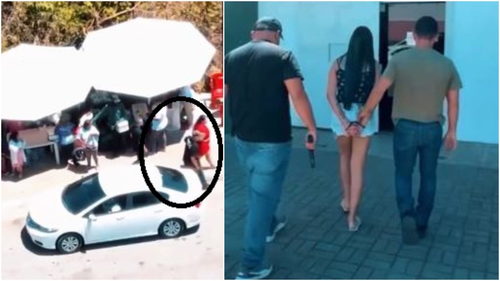 Glícia Pereira Tavares, de 37 anos, e Jorgeane Pereira da Silva, de 27 anos, foram presas por suspeita da morte da cunhada em Caucaia. — Foto: Polícia Civil/ Divulgação