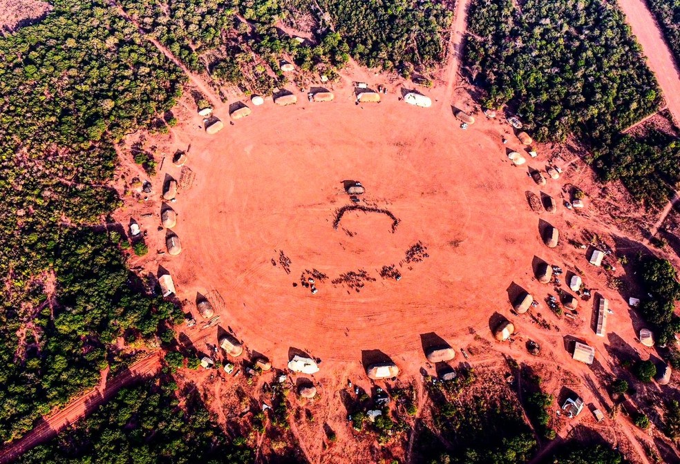 Aldeia Ipatse Kuikuro, na Terra Indígena Xingu — Foto: Bob Kuikuro
