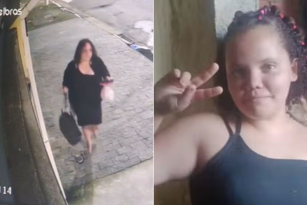 Yara Melo Delfino desapareceu após sair de casa em Santos — Foto: Reprodução e Arquivo Pessoal