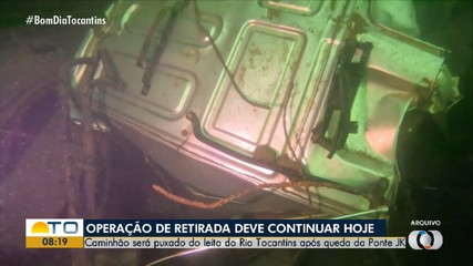 Retirada de caminhão após queda da ponte JK está prevista para esta segunda-feira (1º)