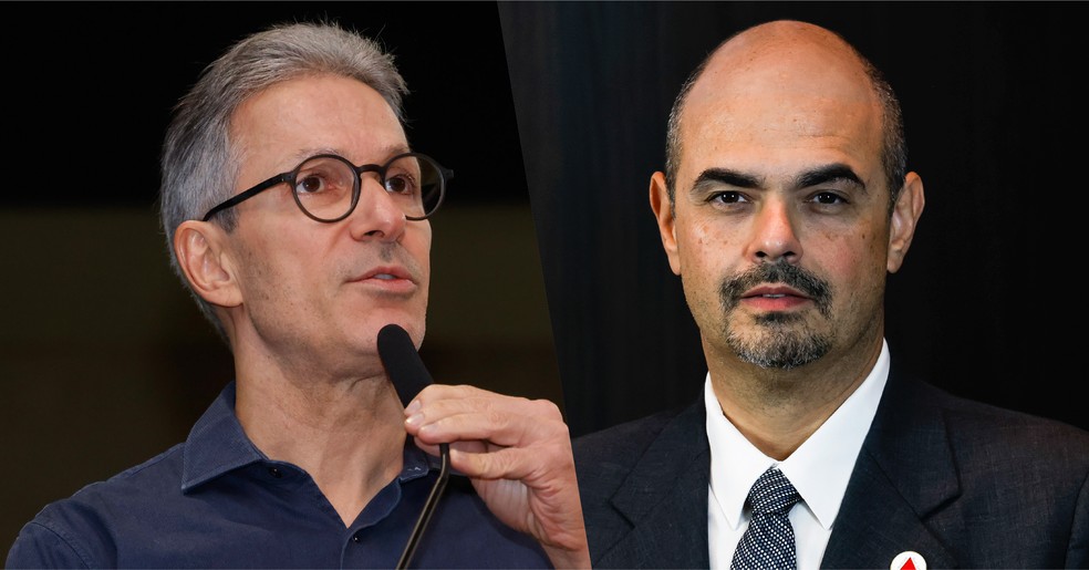 Romeu Zema e Mateus Simões, governador e vice de Minas Gerais. — Foto: Arte/g1