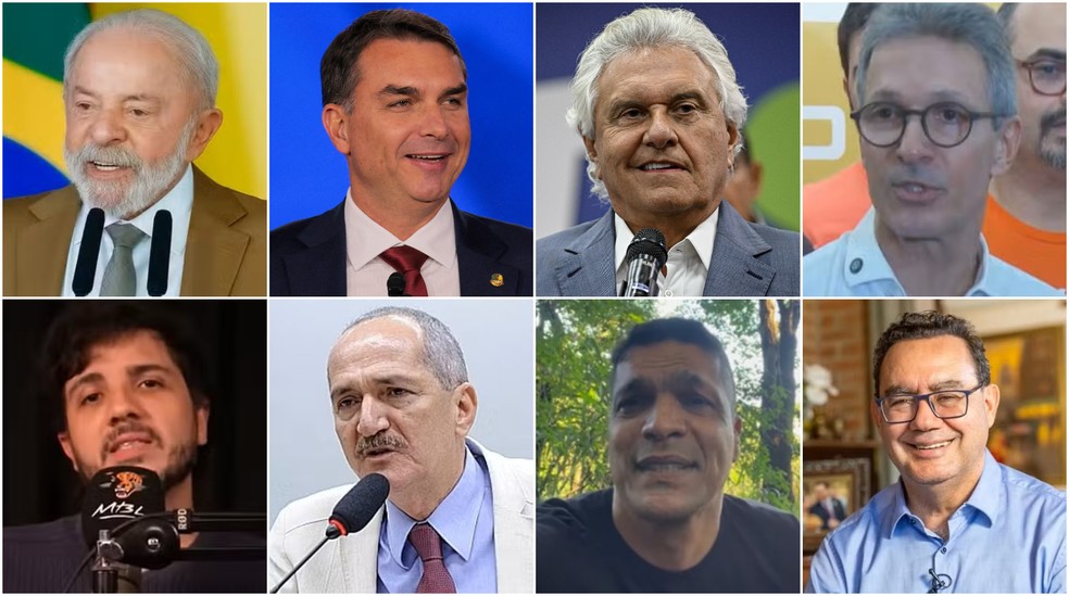 Pré-candidatos à Presidência da República em 2026 — Foto: Ricardo Stuckert/PR; Daniel Cole/Reuters; Roberto Sungi/Ato Press/Estadão Conteúdo; Reprodução/TV Globo; Reprodução/YouTube;  Divulgação/Sistema FIEMA; Reprodução/Instagram; Divulgação