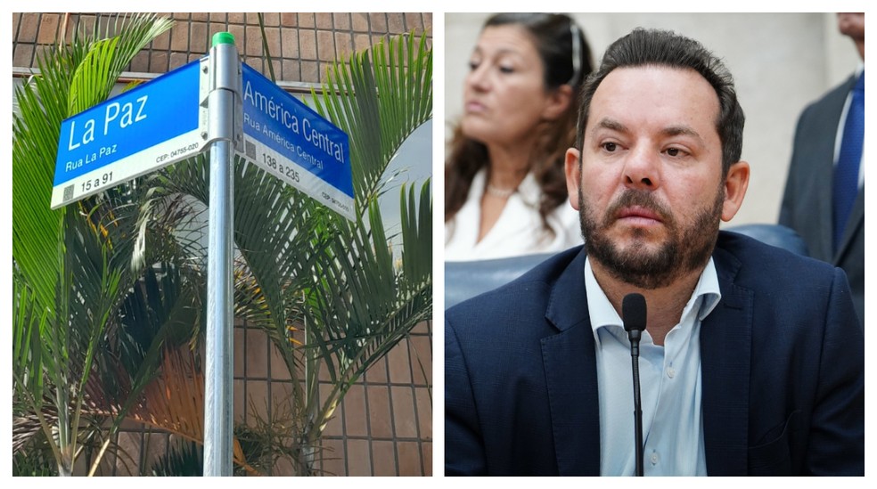 A rua Amrica Central foi alvo de emenda do vereador Marcelo Messias (MDB), que autorizou o leilo da rua onde fica a empresa farmacutica Apsen. - Foto: Montagem/g1/Rodrigo Rodrigues e Lucas Bassi/Rede Cmara