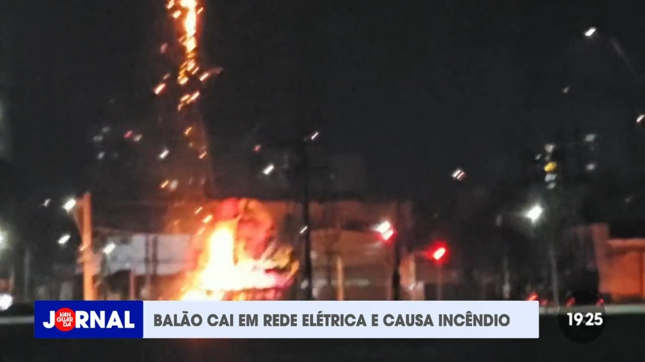 Dois balões caem em São José dos Campos nesta quinta; um deles causa explosão em rede elétrica
