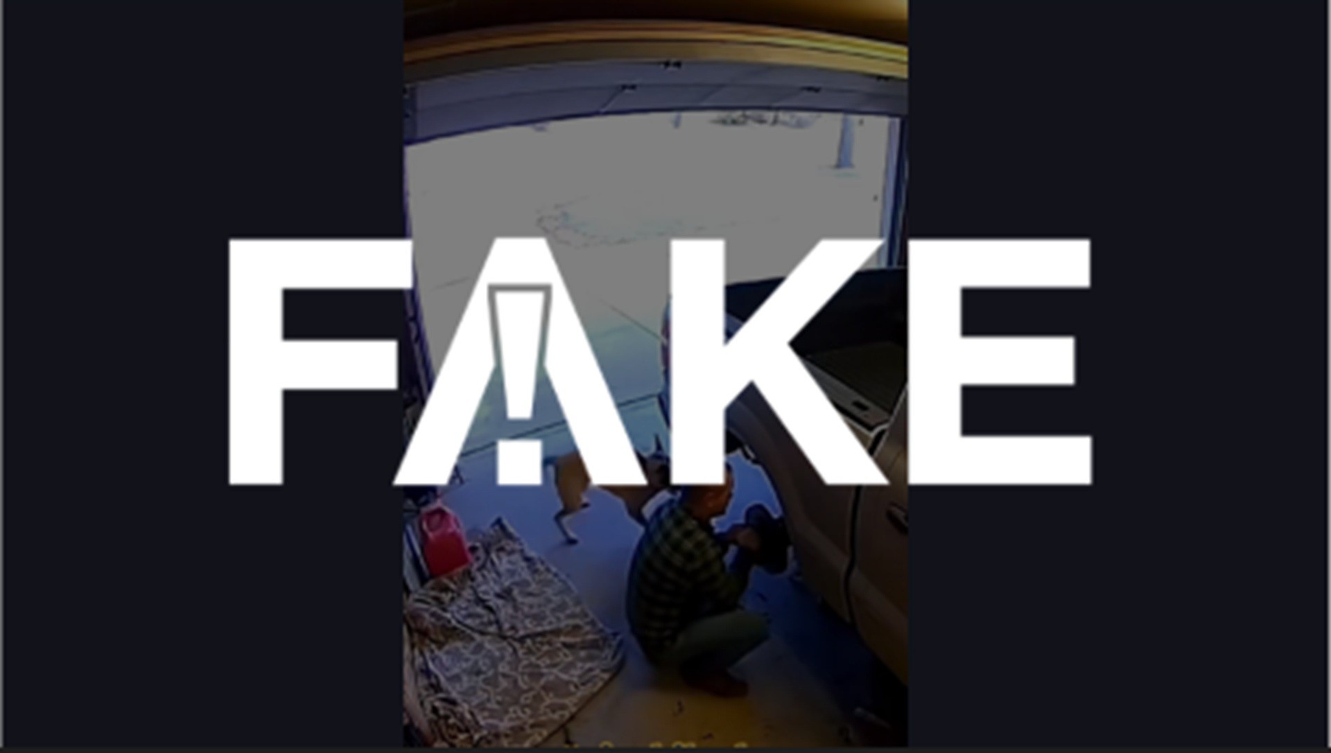 É #FAKE vídeo que mostra cachorro salvando tutor de ser esmagado pelo carro; cena foi criada com inteligência artificial