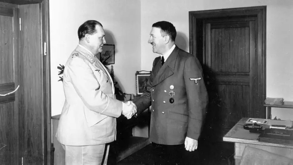 No fim da vida, Hitler sentiu que havia sido traído por seus colaboradores mais próximos. — Foto: Getty Images via BBC