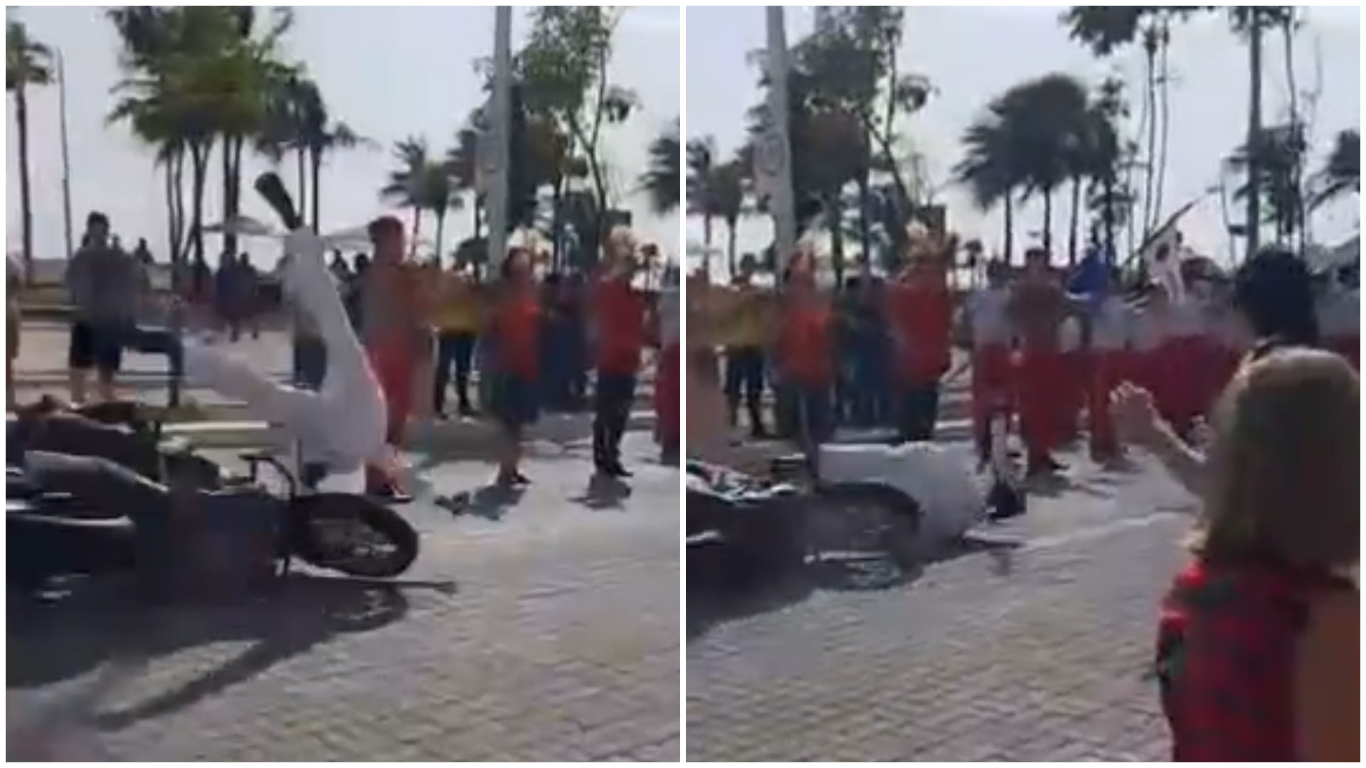 Vídeo: Militar da Marinha é atropelado por motociclista do Exército durante desfile de 7 de Setembro, em Fortaleza