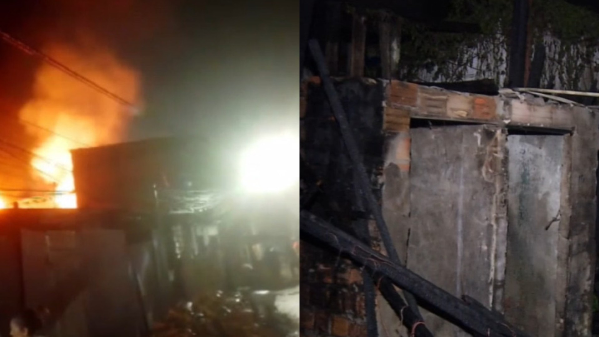 Incêndio provoca chamas altas e destrói parte de casa na Pedreira, em Belém; VÍDEO