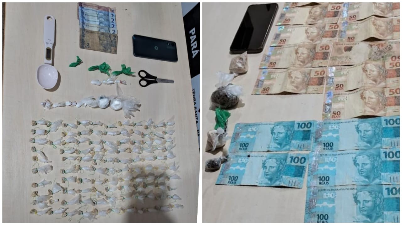 Polícia Civil prende suspeitos de tráfico e porções de maconha, cocaína e crack em Terra Santa
