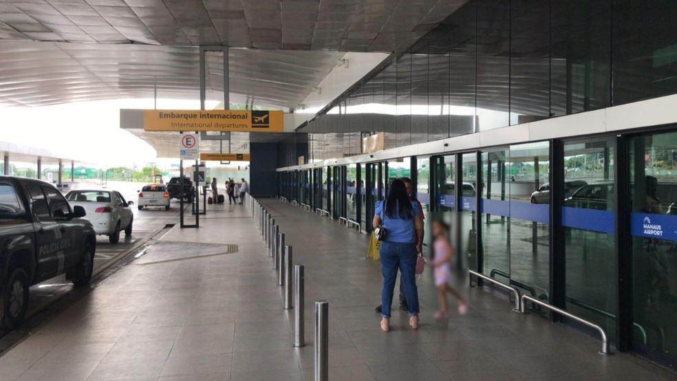 Área de embarque do Aeroporto Internacional de Manaus — Foto: Hariel Fontenelle/g1