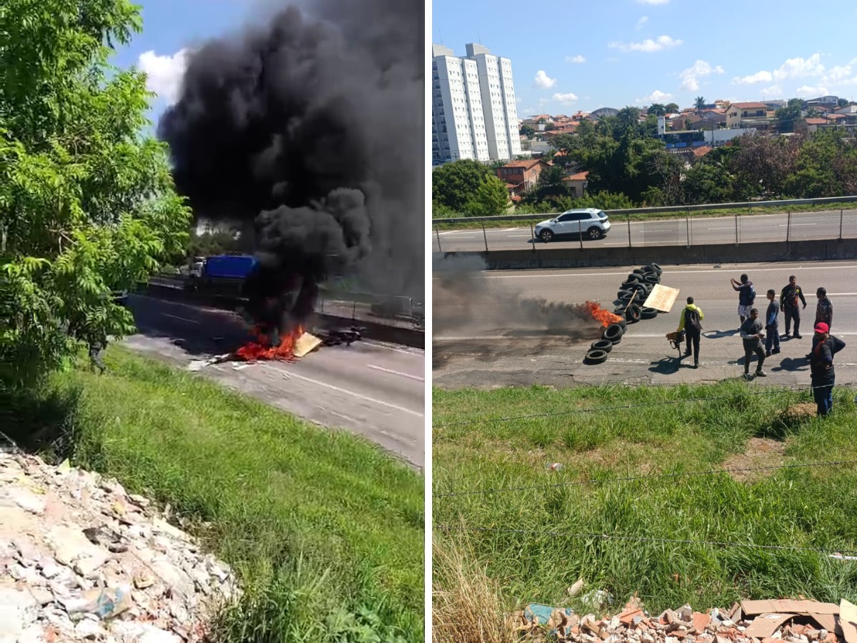 Grupo incendeia pneus e fecha Rodovia Santos Dumont em Campinas