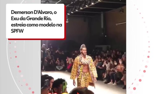 Ator que interpretou Exu no desfile da Grande Rio estreia na passarela da SPFW - Programa: G1 RJ 