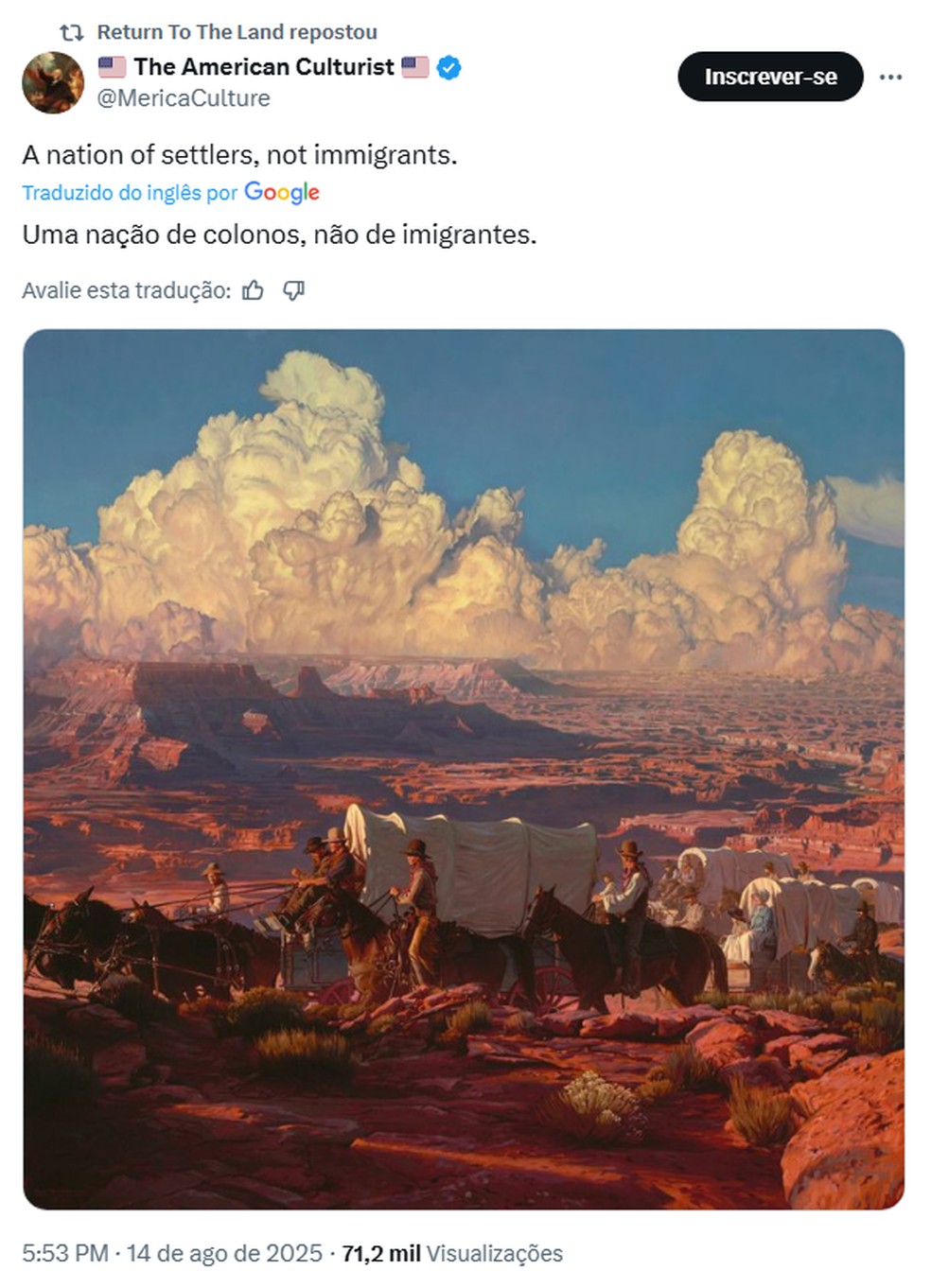 Post compartilhado pelo grupo — Foto: Reprodução/X