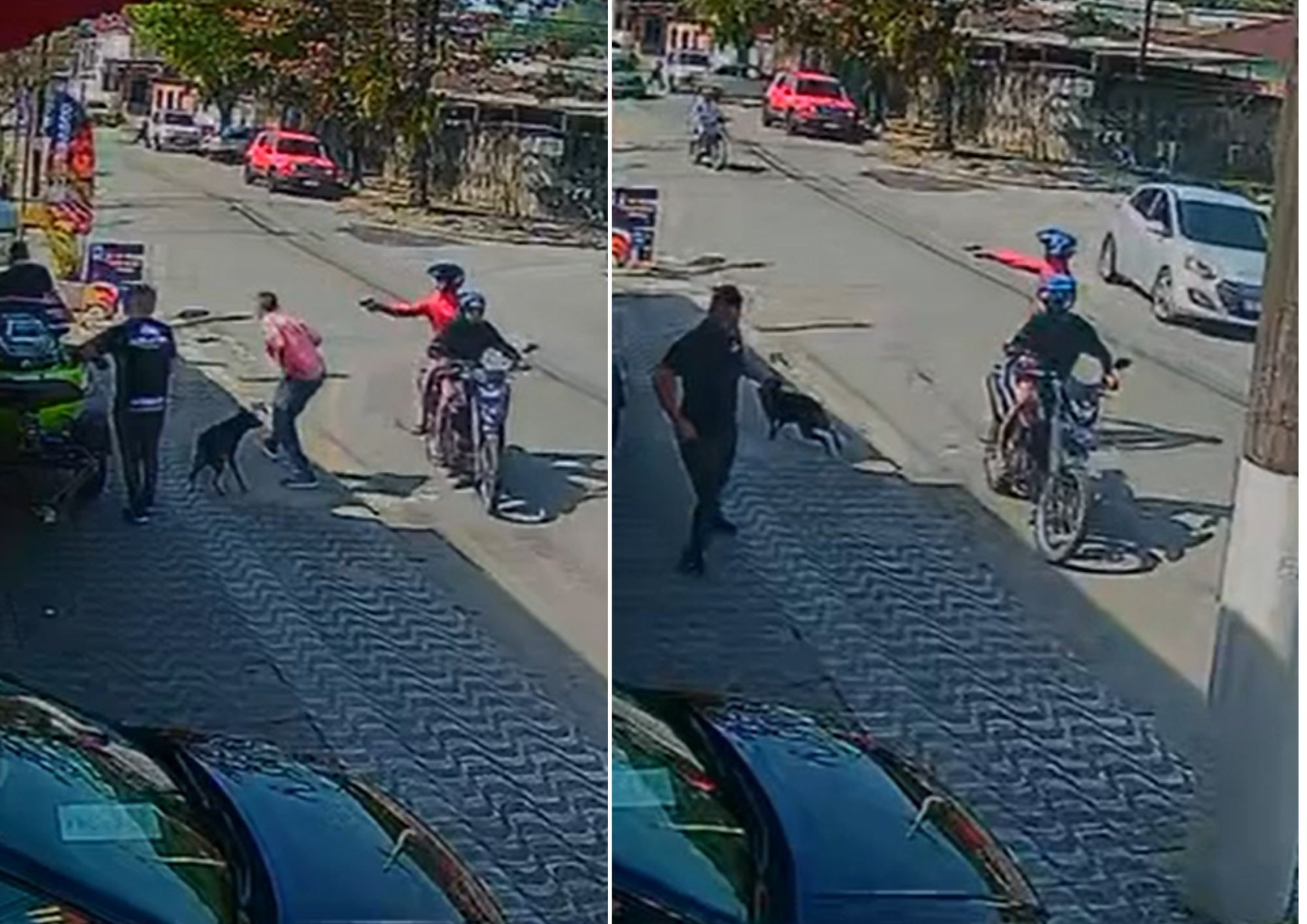 VÍDEO: Criminoso atira em homem em frente a comércio em Guarujá, mas arma falha